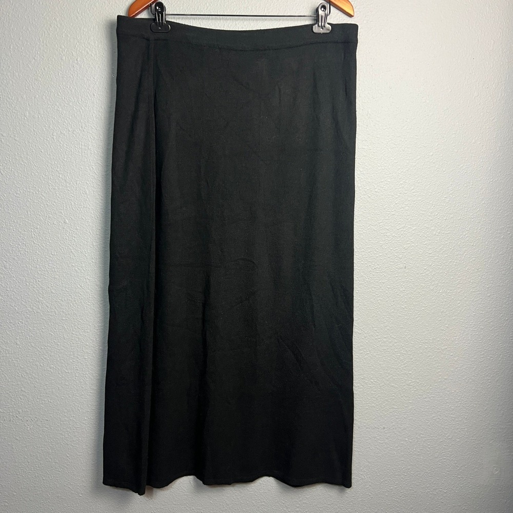 George Knit Maxi Skirt Black Slinky XL 16/18 Acrylic Nylon Blend Curve Flatterin